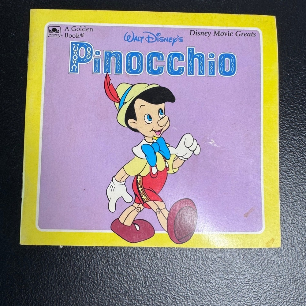 Vintage 1986 Walt Disney Pinocchio A Golden Book Disney Movie Greats Softcover